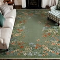 thumbnail image 5 of Wonnitar 8x10 Floral Washable Rug, Green Rugs for Living Room, Soft Low Pile Bedroom Area Rug, Non-Slip Throw Carpet for Nursery Playroom, 5 of 12