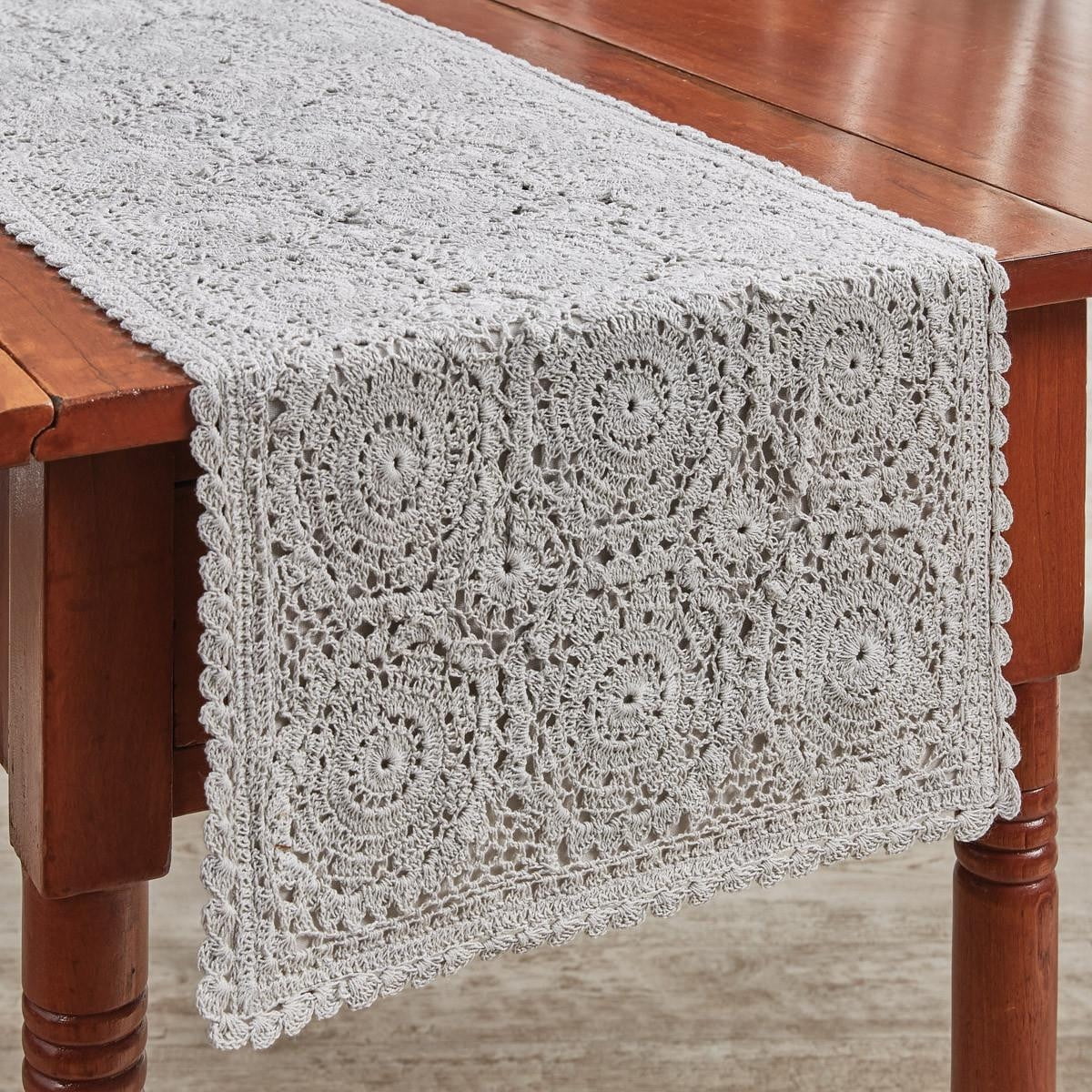 Mist Lace Cotton Table Runner 13 x 54