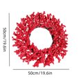thumbnail image 3 of RBCKVXZ 20 inches Christmas Wreath Door Wreath Stunning Red Berry Wreath Christmas Decoration for Front Door Home Indoor Outdoor Wall Window Xmas Holiday, 3 of 7