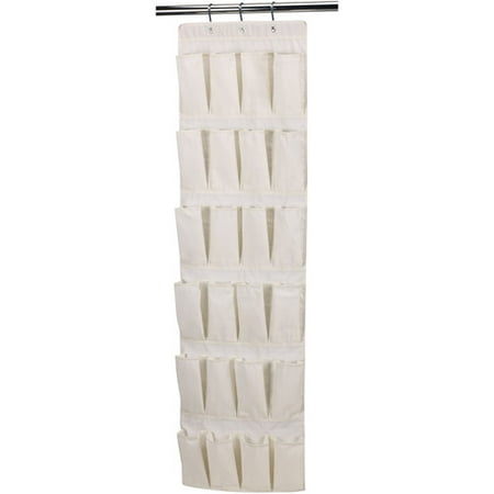 Household Essentials Natural Blended Canvas 24 Pocket Over The Door Organizer