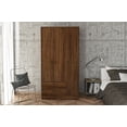 thumbnail image 4 of Polifurniture Denmark  3 Door Bedroom Armoire with Drawers, Dark Brown, 4 of 10
