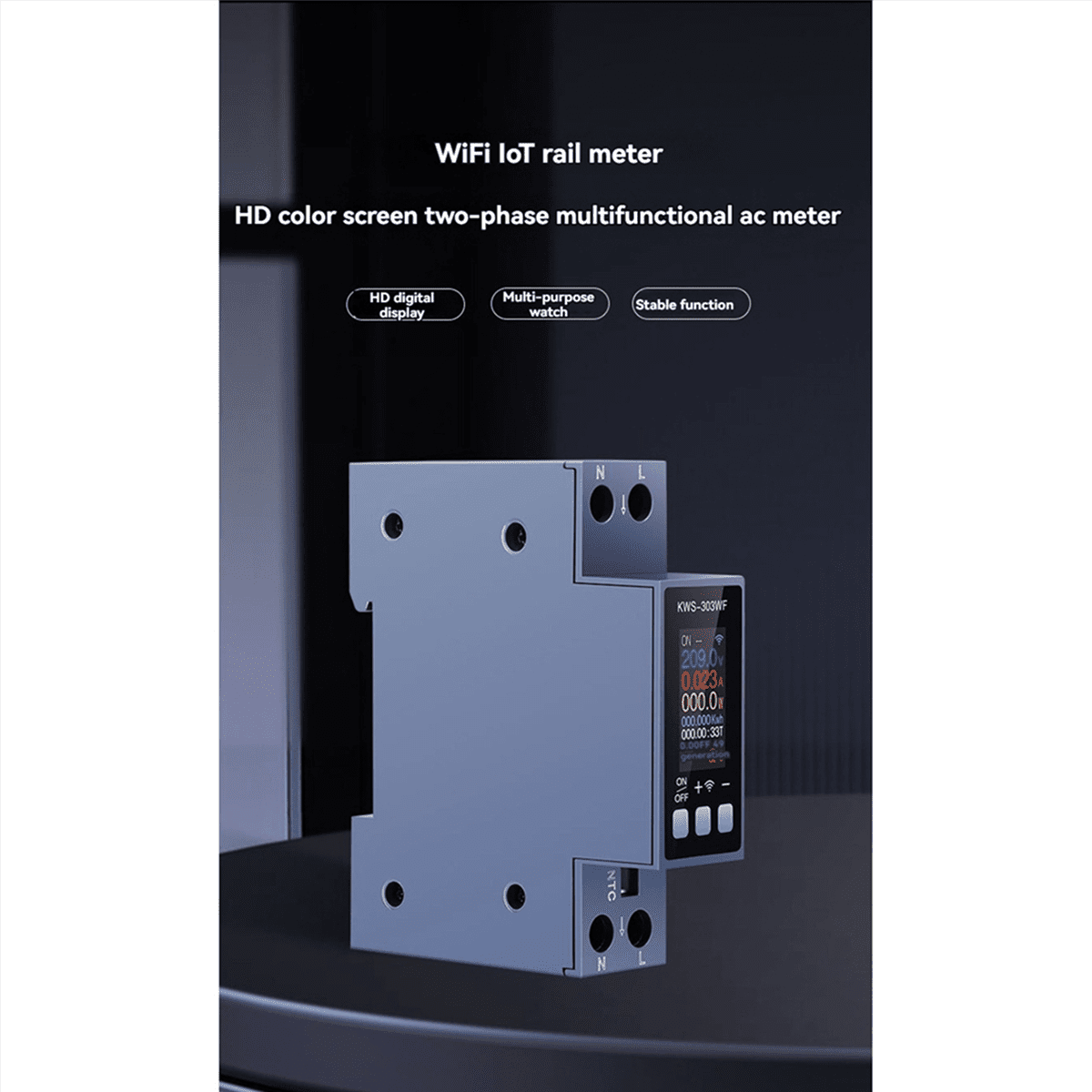 2X TUYA WIFI Energy Meter Din Rail Mount Digital Voltmeter Ammeter Wattmeter AC 100-290V KWh Power Meter Remote Control,2 x Electricity Meter