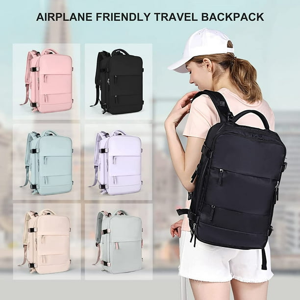 Large Travel Backpack Women School Bag, Carry On Backpack,Hiking Backpack  Waterproof Outdoor Sports Rucksack Casual Daypack School Bag Fit 15.6 Inch  Laptop with USB Charging Port Shoes Compartment 