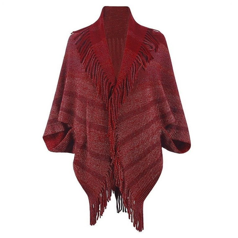 Fringe Cardigan for Women Long Sleeve Shawl Knit Open Front