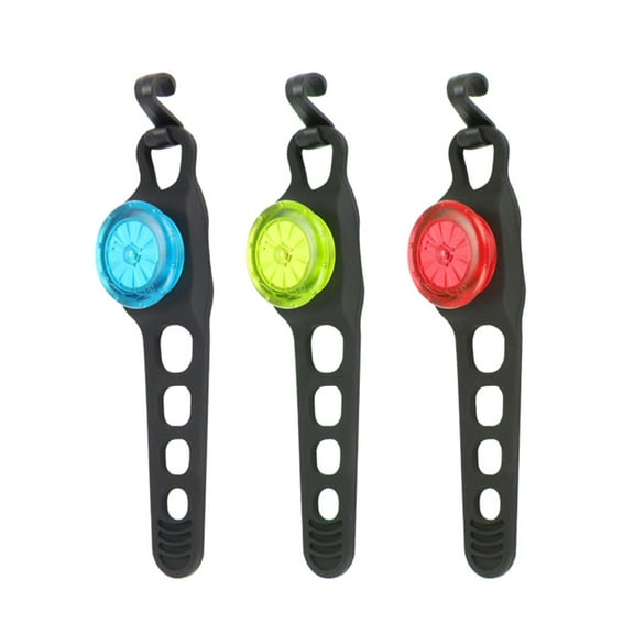 Worgeous 2Pcs Anti Theft Bike Tail Light 11.8X0.9X0.6in Green Plastic Silicone Safety Emergency Led Lights