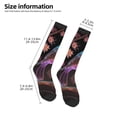 thumbnail image 2 of Xecao Bird4 print thigh-high socks, crafted for both men and women with a stretchy, high-opaque design perfect for daily wear, 2 of 6