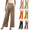 thumbnail image 5 of Rovga Women's Wide Leg Pants Work Business Casual Trousers Loose High Waist Dress Palazzo Flowy Trousers Classic Streetwear, 5 of 7