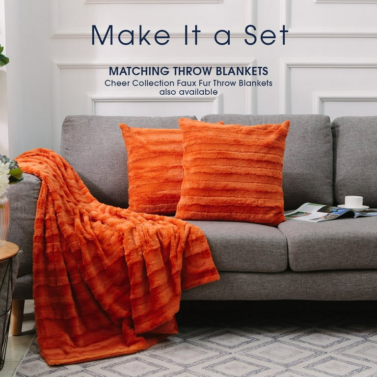 Cheer Collection Faux Fur Throw Pillows 20