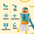 thumbnail image 3 of Cocosmile Puppet Kids Insulated Water Bottle with Zipper Sleeve, Easy Open Button & Carrying Lanyard, Kids Water Bottles for School Boys Girls, Stainless-Steel Thermal Cup, BPA Free (Without Straw), 3 of 7