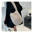 thumbnail image 5 of Xecvkr Fuzzy Tote Bag Faux Fur Soft Bunny Ear Shoulder Crossbody Cute Large Capacity Winter Purse Portable Lightweight for Women Shopping Yoga Daily Work 1 Pack Khaki, 5 of 9