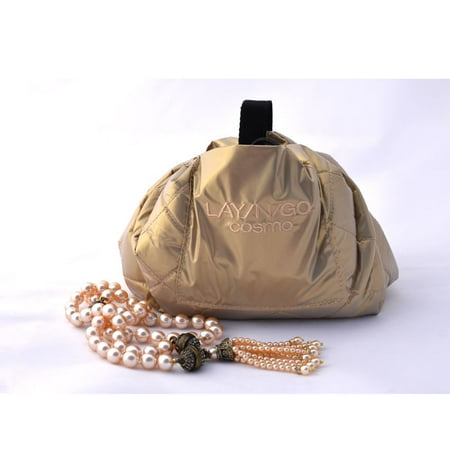 Lay-N-Go COSMO Cosmetic Bag, Gold Metallic
