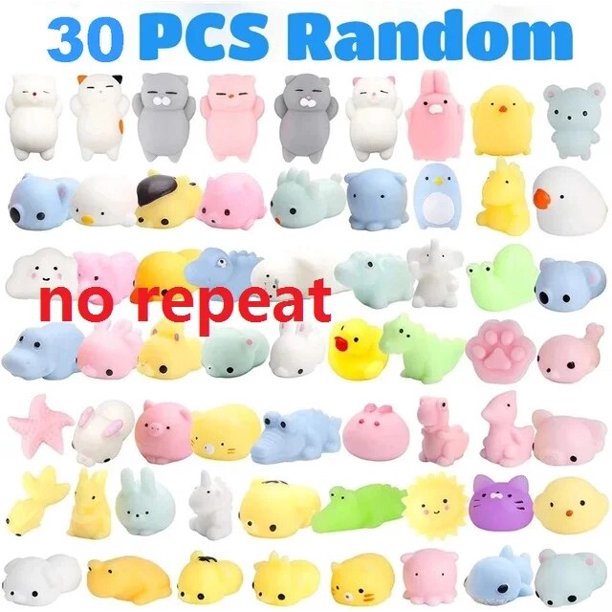 50-5 piezas de juguetes blandos Kawaii Squishy Mochi Anima para niños, pelotas antiestrés para apretar, regalos de fiesta, juguetes para aliviar el estrés para cumpleaños