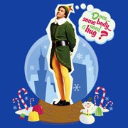 Men's Elf Buddy Hug Snow Globe Graphic T-Shirt