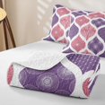 thumbnail image 4 of Homewish Minimalist Stripes Twin Quilt Set,Vintage Bohemian Twin Coverlet Set,Pink Purple,2-Piece, 4 of 7