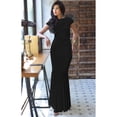 thumbnail image 2 of KOH KOH Long Cap Short Sleeve Flowy Fishtail Wedding Party Evening Prom Gala Cocktail Bridesmaid Full Floor Length Tube Formal Maxi Dress Gown For Women Black X-Large US 14-16 NT165, 2 of 6
