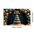 thumbnail image 3 of Decorative Design Happy Birthday Banner Elegant Cake Colorful Balloons Princess Crown for Birthday Party Celebration Event, 3 of 8