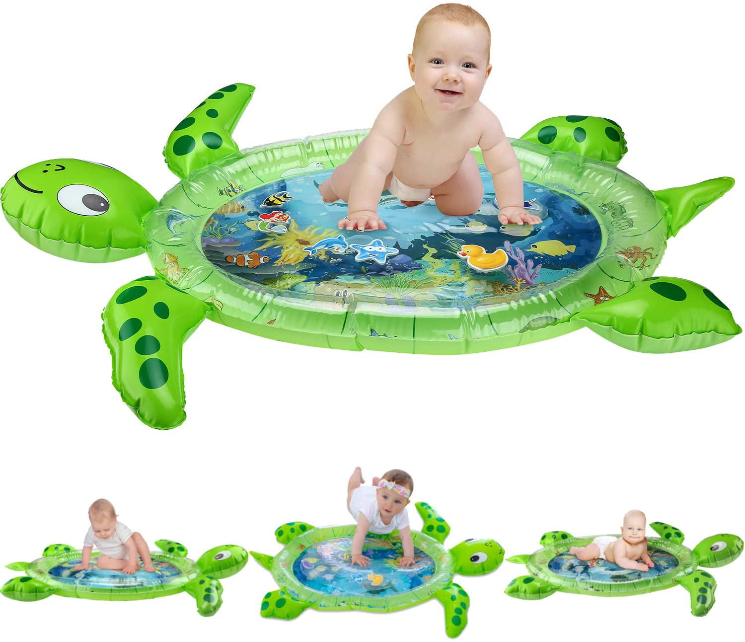 ToyX Inflatable Tummy Time Water Mat Sea Turtle Shape Infants.