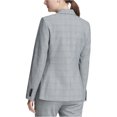 thumbnail image 2 of DKNY Womens Plaid One Button Blazer Jacket, Grey, 10, 2 of 4