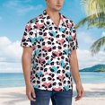thumbnail image 5 of Balery Heart Panda Print Men's Hawaiian Shirts Short Sleeve Beach Shirt Relaxed Fit Vacation Button Down Shirts-X-Large, 5 of 9