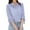 Light Blue, variant on ZANZEA Women Striped Shirts 3/4 Sleeve Button Blouse Casual Loose Office Tops