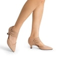 thumbnail image 6 of BURUDANI Women's Kitten Heels Low Pumps Shoes Pointed Closed Toe Slip on Dress Work Bridal Party Wedding, 6 of 6