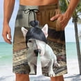thumbnail image 2 of BVnarty Men's Summer Cartoon Animal Printed Casual Board Shorts, Daily Comfort Fit, Elastic Drawstring Waist Breathable Swim Pants Dark Gray XXL, 2 of 6