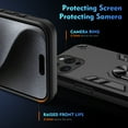 thumbnail image 7 of Cutyskin for iPhone 15 Pro Max Case, Ring Holder with Camera Lens Protection & Kickstand Military Grade Drop Tested Shockproof Heavy Duty Protective Magnetic Phone Case For iPhone 15 Pro Max, Black, 7 of 7