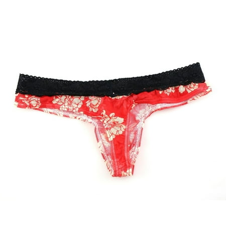 

Leesechin Thongs for Men Clearance Floral Pants Printed Transparent Lace Breathable Underwear