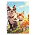 thumbnail image 2 of Dog Cat Grassland Sky Ring Binder Notebook Journey Note Diary College Ruled Spiral Notebook Study Loose Leaf Paper A5 60 Pages, 2 of 8