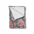 thumbnail image 2 of Exotic Soft Flannel Fleece Blanket, Hawaiian Vintage Pastel Tone Tropical Palm Leaves in Different Sizes, Cozy Plush for Indoor and Outdoor Use, 60" x 80", Blue Grey Rose and Blush, by Ambesonne, 2 of 6