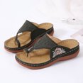 thumbnail image 5 of Samickarr Summer Slippers For Women Indoor And Outdoor Wide Summer Plus Size Round Toe Flower Mid-heel Casual Women's Wedge Slippers, 5 of 6