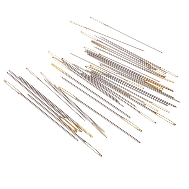 30 unids caja agujas de punto de cruz bordado a mano Sunnimix ojo grande Tamaño oro 24 Set de agujas de coser a mano