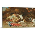 thumbnail image 1 of ARTCANVAS Squirrel Hamster Basket Mushrooms Fruit Flowers Monkey Caught Stealing Fruit By Dog Canvas Art Print by Jan Van Kessel Younger - Size: 12" x 8" (0.75" Deep), 1 of 9