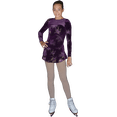 thumbnail image 1 of ChloeNoel DLV675 Firework/Eggplant - Sparkle A-line Velvet Dress w/ Mesh, 1 of 3