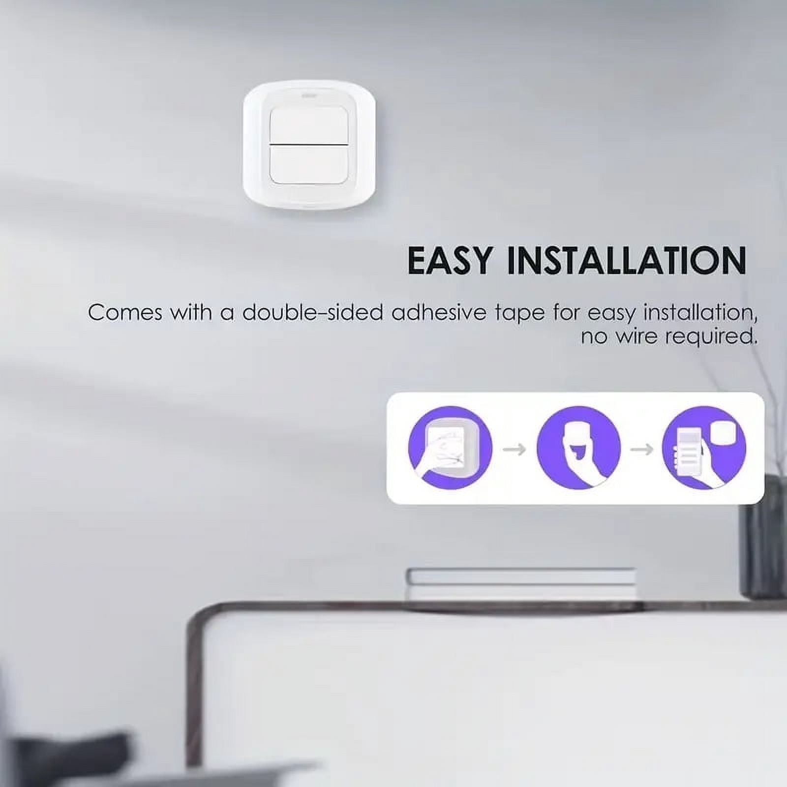 WiFi Smart Light Switch, 2 Gang No Screw Panel Smart Life/Tuya App Wireless Remote Control Wall Switch Timer for Lights