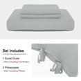 thumbnail image 3 of Unique Bargains 3-Pack Bow Tie Duvet Cover Bedding Set Queen Light Gray, 3 of 8