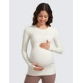 thumbnail image 3 of CRZ YOGA Womens Butterluxe Long Sleeve Maternity Tops Pregnancy Basic Shirts Soft Athletic Yoga Tee, 3 of 6