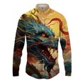 thumbnail image 5 of Nueva ropa de calle para hombre, moda de primavera y otoño, camisa con estampado de dragón 3D y botones para hombre, camisa hawaiana de manga larga para hombre, 5 of 5