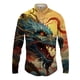 thumbnail image 5 of Nueva ropa de calle para hombre, moda de primavera y otoño, camisa con estampado de dragón 3D y botones para hombre, camisa hawaiana de manga larga para hombre, 5 of 5
