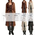 thumbnail image 4 of Cardigans for Women, V Neck Long Length Open Front Knit Sweaters with Ruffle Detail & Flare Sleeves, Spring Fall Street Wear | VerBelle,Beige L, 4 of 9