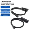 thumbnail image 2 of Fan Hub Splitter Braided Cable Universal Fit Simple Installation Intelligent 4-Pin PWM CPU Cooling Fan Splitter Hub Adapter, 2 of 8