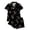 d-195Black117, variant on MEZZALL Women's 2 Piece Pajama Set Short Sleeve Button Down Tops With Shorts Sleepwear with Leopard Bow Print & Chest Pocket Cute Summer Loungewear Set Stylish Pjs