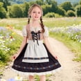 thumbnail image 2 of Edvintorg Girls Dresses Halloween Embroidery Square Neck A Line Dress Plaid Short Sleeve Fancy Dress with Bowknot Clothes for Girls Size 4-16, 2 of 6