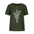 thumbnail image 4 of Drses Womens Summer Tops Fashion Women's Casual Print Blouses Button Shirts Short Sleeve Round Neck Tops Tops for Women Trendy, 4 of 4