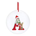 thumbnail image 2 of CuiLiyq 26 Initial Letters Christmas Tree Pendant, Xmas Candy Reindeer Ornaments with Rope Mini Personalized Round Decorations, for Christmas Party Gifts DIY Decor (Acrylic, A), 2 of 4