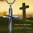 thumbnail image 5 of Coachuhhar Black Cross Necklace for Men Women 925 Sterling Silver Christian Cross Pendant Necklaces Jewelry Religious Birthday Fathers Day Graduation Gifts for Dad, 5 of 8