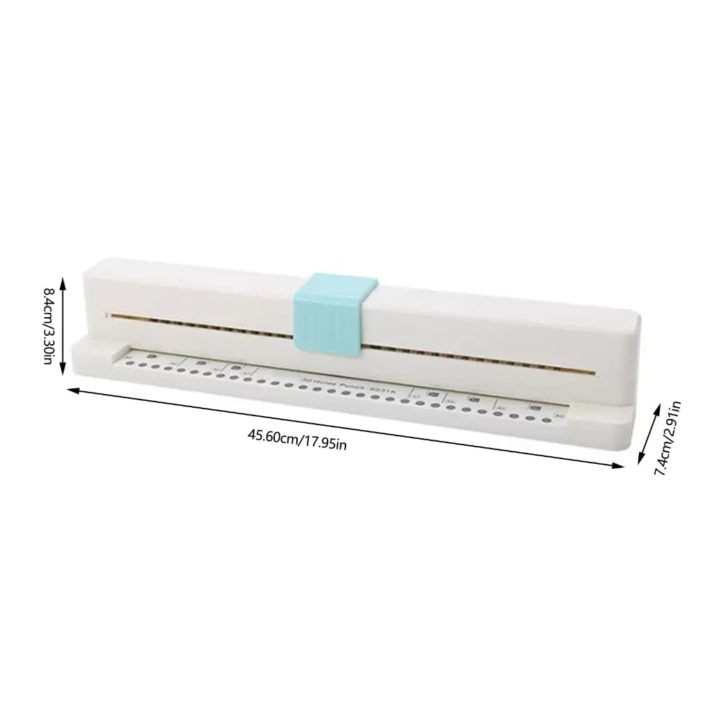 Miiottaa 3 Sheets Paper Puncher, 30 Holes Punches, Punchersliding Hand Hold Long Reach Puncher Round 30 Holes Round Paper Punch