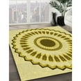 thumbnail image 2 of Ahgly Company Indoor Square Patterned Dark Golden Rod Brown Area Rugs, 7' Square, 2 of 6