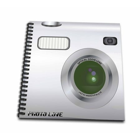 3dRose, Silver Camera square design - unique novelty gift for photography fans and photographers, Mini Notepad 4 x 4 inch