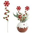 thumbnail image 2 of HCTSHG Christmas Curly Pick, 2 Styles with Red White Bells and Candy Cane, for Xmas Tree Topper Decor, Vase, Wreaths, Home Party Ornaments, 2 of 9